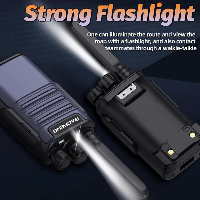 Alt view image 3 of 7 - Walkie Talkies Long Range for Adults,FRS Radios Rechargeable Long Range Walkie Talkie Baofeng BF-V8 Walky Talky Family Walkie-Talkie 1500mAh Battery Flashlight USB Charger for Hiking Camping (2 Pack)