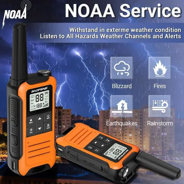 Alt view image 5 of 7 - Walkie Talkies Long Range for Adults, Rechargeable Walkie Talkie Baofeng F22 FRS Radio Walky Talky Family Walkie-Talkie with 1400 mAh Battery USB Charger LED Flashlight VOX for Hiking Camping (2 Pack)