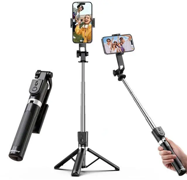 Main image of Selfie Stick Tripod for iPhone and Android, 52'' Extendable Phone Tripod Stand with Remote, Portable Selfie Sticks with Phone Holder for Video Recording & Travel