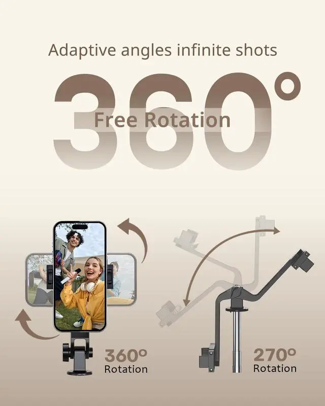 Alt view image 3 of 7 - Selfie Stick Tripod for iPhone and Android, 52'' Extendable Phone Tripod Stand with Remote, Portable Selfie Sticks with Phone Holder for Video Recording & Travel