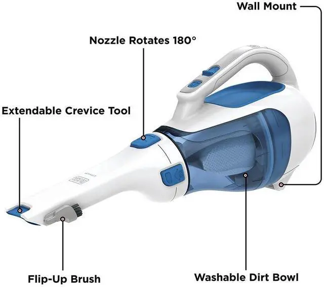 Alt view image 5 of 7 - dustbuster Handheld Vacuum, Cordless Car Vacuum Portable 12V, with Rotating and Extendable Nozzle (HHVI320JR02)