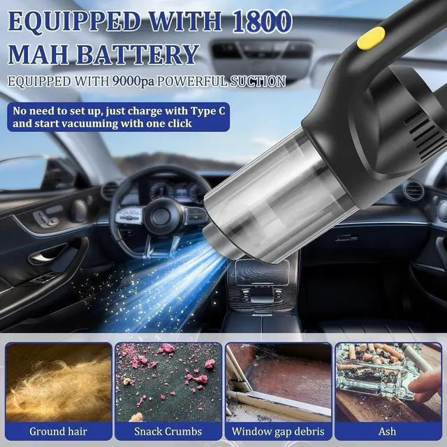 Alt view image 3 of 7 - Car Vacuum Handheld Vacuum Cordless Hand Held Vacuum Cleaner Mini Portable Rechargeable Vacuum for Home, Office, Pet