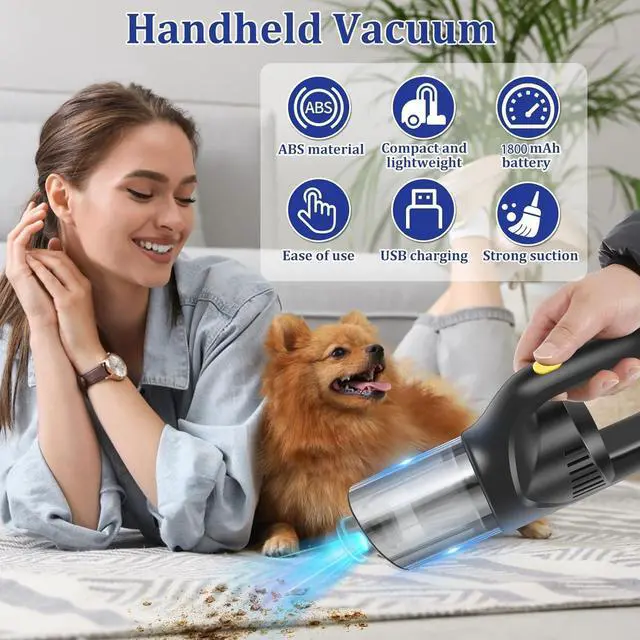 Alt view image 4 of 7 - Car Vacuum Handheld Vacuum Cordless Hand Held Vacuum Cleaner Mini Portable Rechargeable Vacuum for Home, Office, Pet