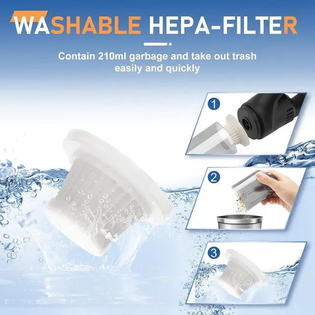 Alt view image 7 of 7 - Car Vacuum Handheld Vacuum Cordless Hand Held Vacuum Cleaner Mini Portable Rechargeable Vacuum for Home, Office, Pet