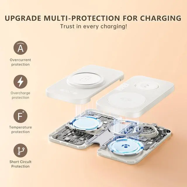 Alt view image 3 of 7 - 2025 Traveling Portable Wireless Mag-Safe Fast Charging Station,Magnetic 3 in 1 Charger for iPhone 17 16 15 14 13 12 Pro Max Plus,Apple Watch Series & Air pods 4 3 2 Pro-Gifts for Family