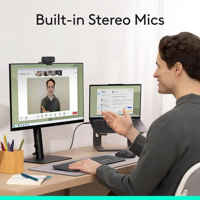 Alt view image 4 of 7 - Logitech C920x HD Pro PC Webcam, Full HD 1080p/30fps Video, Clear Audio, HD Light Correction, Works with Microsoft Teams, Google Meet, Zoom, Nintendo Switch 2s New GameChat Mode, Mac/Tablet- Black