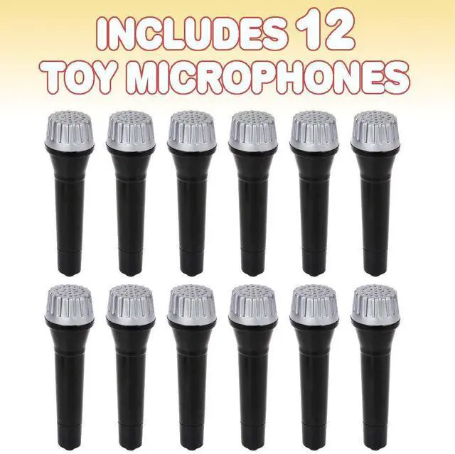Alt view image 2 of 6 - Toy Microphone Set for Kids 5.5 Inch - 12 Count - Pretend Play Plastic Mics for Karaoke Fun - Stage or Costume Prop - Birthday Party Favors, Goody Bag Fillers for Boys, Girls, Toddlers