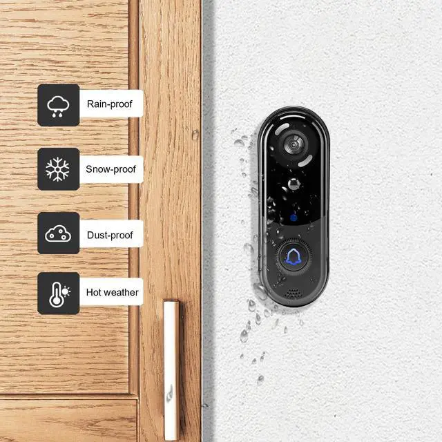 Alt view image 3 of 7 - Doorbell Camera Wireless, Video Doorbell with Chime, 32GB SD Card/Cloud Storage,Night Vision, Motion Detection,2 Way Audio,2.4G WiFi, Real Time Alert (J1)