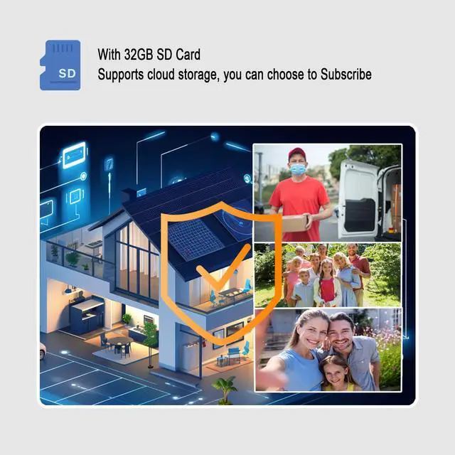 Alt view image 7 of 7 - Doorbell Camera Wireless, Video Doorbell with Chime, 32GB SD Card/Cloud Storage,Night Vision, Motion Detection,2 Way Audio,2.4G WiFi, Real Time Alert (J1)