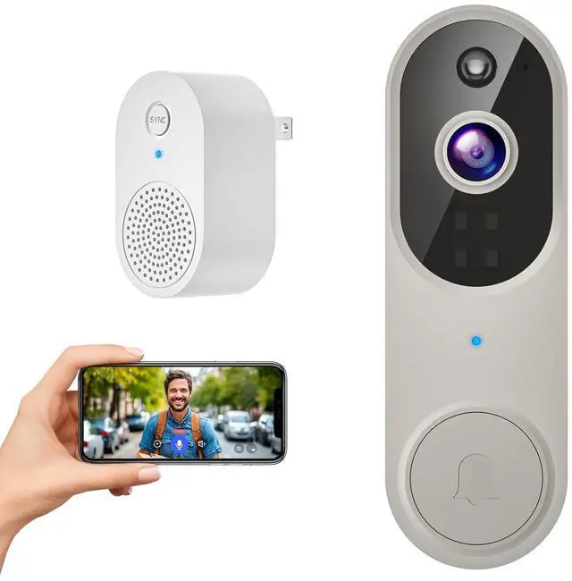Main image of 1080p Wireless Video Doorbell Camera with Night Vision, Two Way Audio and AI Motion Detection, 2.4G WiFi, Cloud Storage, Battery Powered