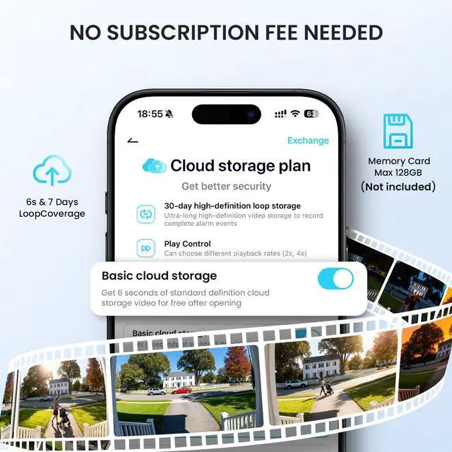 Alt view image 4 of 7 - 2K Wireless Doorbell Camera No Subscription with 145° Adjustable Angle Mount, Smart Video Doorbell with Chime, Motion Detection, 2-Way Talk Voice Changer, Works with Alexa, Only 2.4Ghz WiFi