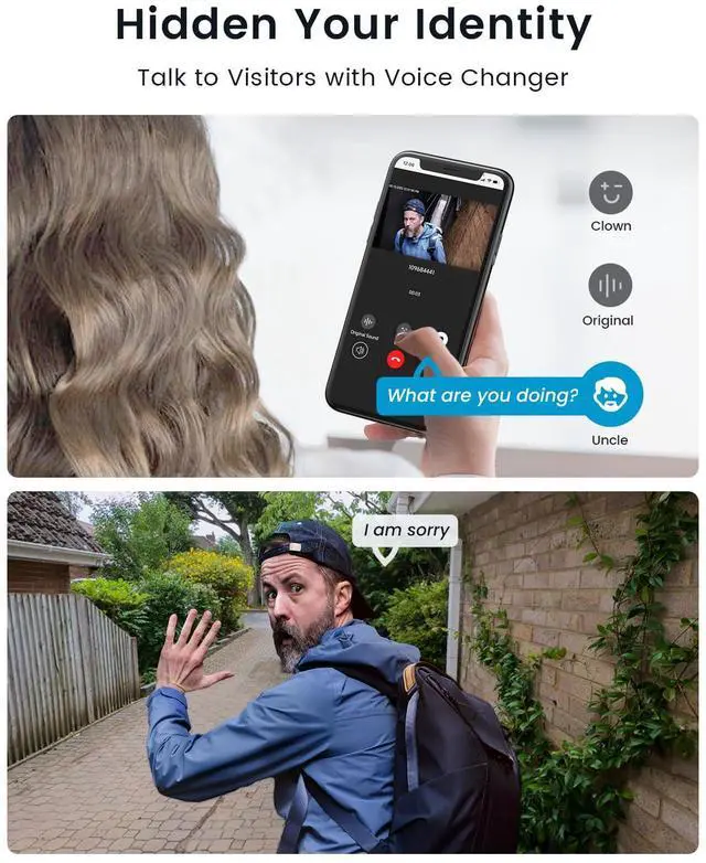 Alt view image 7 of 7 - 2K Wireless Doorbell Camera No Subscription with 145° Adjustable Angle Mount, Smart Video Doorbell with Chime, Motion Detection, 2-Way Talk Voice Changer, Works with Alexa, Only 2.4Ghz WiFi