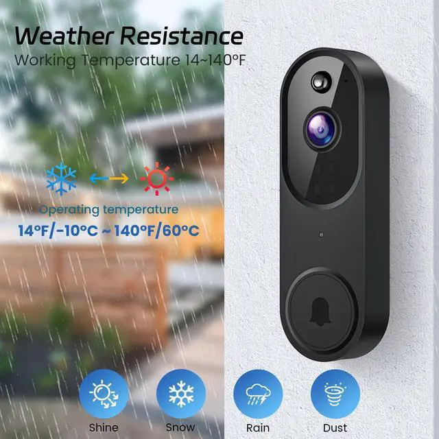 Alt view image 5 of 6 - 1080P Wireless Video Doorbell Camera, Night Vision, Cloud Storage (Sold Separately), 2.4GHz Wi-Fi Only, Smart AI Human Detection, Real-Time Alert, 2-Way Audio, Battery Powered