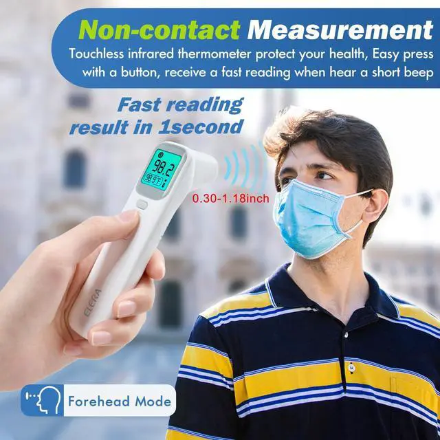 Alt view image 5 of 7 - Ear Thermometer for Kids, Baby Thermometer with Forehead and Ear Mode for Adults, Infant, Kids and Toddler, Touchless and 1 Second Reading with Fever Alarm and Mute Function, LCD