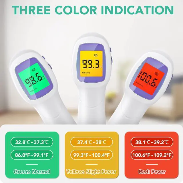 Alt view image 4 of 7 - Thermometer for Adults and Kids Forehead Thermometer for Kids Digital Touchless Thermometer Infrared Forehead Thermometer with 3 in 1 LCD Display Fever Alarm and Memory Function