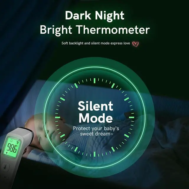 Alt view image 6 of 7 - No-Touch Thermometer for Adults and Kids, Fast Accurate Digital Thermometer with Fever Alarm & Silent Mode, Easy-to-use, Forehead Thermometer for Babies, Kids & Elderly