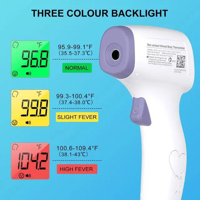 Alt view image 3 of 7 - Digital Thermometer for Adults and Kids, No Touch Forehead Thermometer for Baby, 2 in 1 Body Surface Mode Infrared Thermometer with Fever Alarm and Instant Accuracy Readings