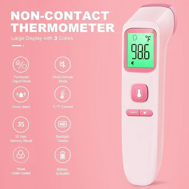 Alt view image 2 of 7 - No-Touch Thermometer for Adults and Kids, Digital Accurate Baby Thermometer with Fever Alarm, 1 Second Fast Result, Easy to use, 2 in 1 Mode