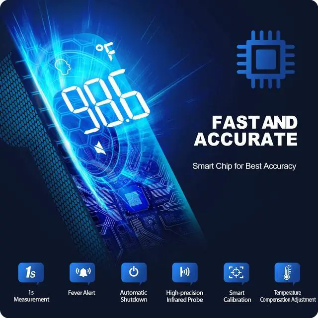 Alt view image 7 of 7 - No-Touch Thermometer for Adults and Kids, Accurate Digital Baby Thermometer, Fever Alarm & Silent Mode, 2 in 1 Forehead & Object Mode