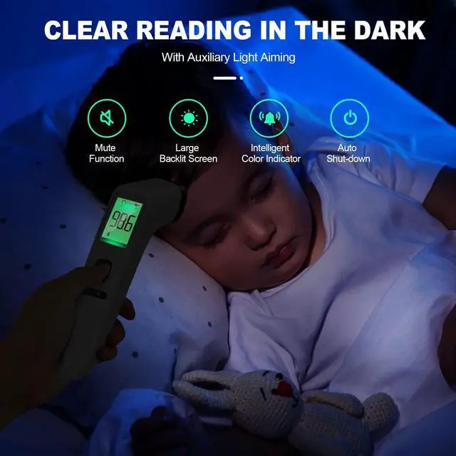 Alt view image 5 of 7 - No-Touch Thermometer for Adults and Kids, Digital Accurate Baby Thermometer with Fever Alarm, 1 Second Fast Result, Easy to use, 2 in 1 Mode