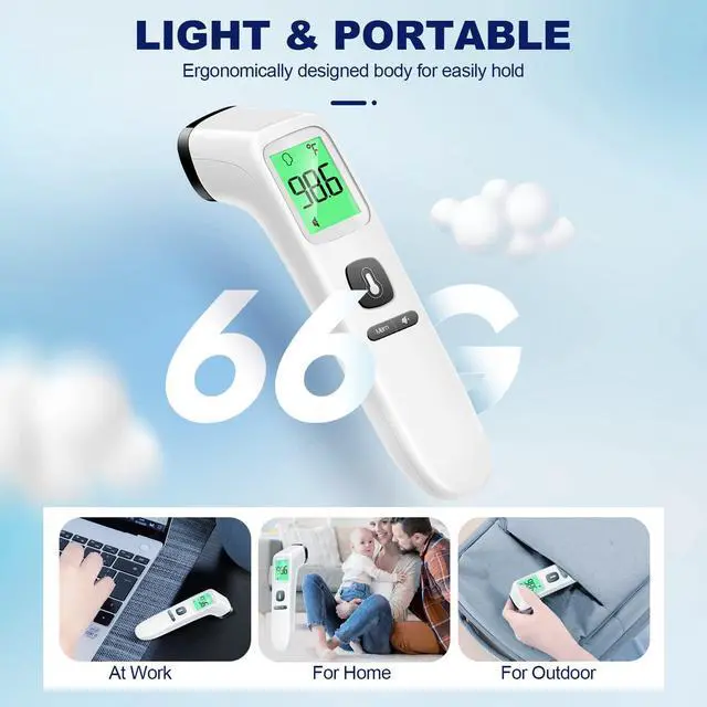 Alt view image 6 of 7 - No-Touch Thermometer for Adults and Kids, Digital Accurate Baby Thermometer with Fever Alarm, 1 Second Fast Result, Easy to use, 2 in 1 Mode