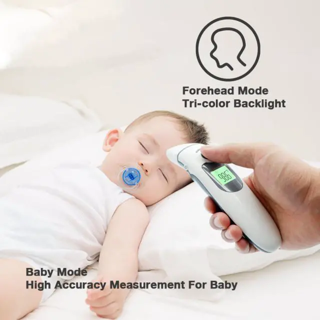 Alt view image 5 of 7 - Thermometer for Kids and Adults, Accurate Digital Infant Thermometer, Fever Alarm & Silent Mode, 2 in 1 Forehead & Ear Mode