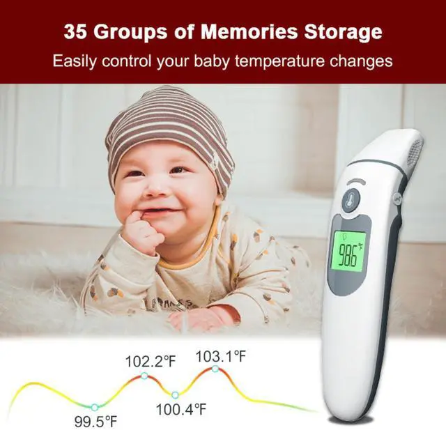 Alt view image 6 of 7 - Thermometer for Kids and Adults, Accurate Digital Infant Thermometer, Fever Alarm & Silent Mode, 2 in 1 Forehead & Ear Mode