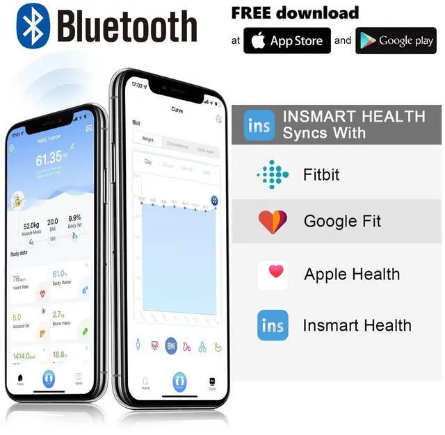 Alt view image 5 of 6 - Smart Scale for Body Weight, Digital Bathroom Scale with BMI, Muscle Mass, Bluetooth Body Fat Scale,17 Body Composition Analyzer with Smart APP Sync Weight Scale, 400 lbs - Black