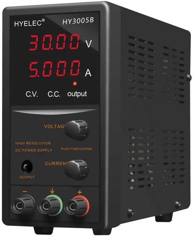 Main image of DC Power Supply Variable,30V 5A Adjustable Switching Regulated DC Bench Power Supply with 4 Digits LED Display, Data Hold,Coarse and Fine Adjustment with 110V Alligator Leads