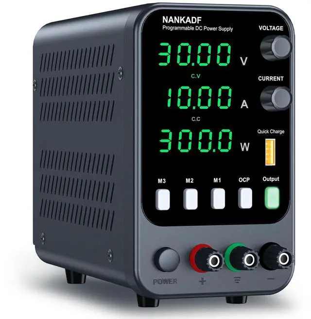 Main image of DC Power Supply, 30V 10A Bench Power Supply with Memory Storage & RecallVariable Power Suppy with Encoder Adjustment Knob, 5V/3.6A USB Quick-Charge & OCP Short Circuit Alarm (0-30v 0-10a)