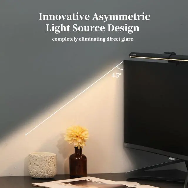 Alt view image 2 of 7 - Computer Monitor Light Bar, LED Screen Light Bar for Workspace, Dimmable Monitor Lamp, Button Control Monitor Lamp for Desk/Office/Home/Game, for Eye Caring