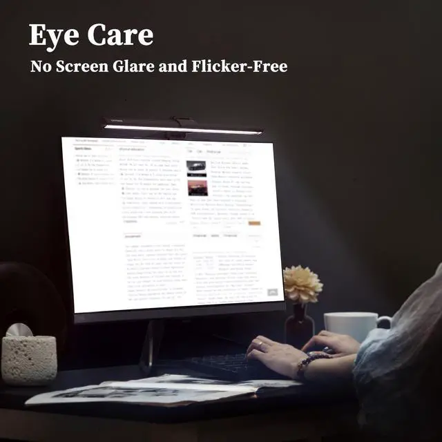 Alt view image 4 of 7 - Computer Monitor Light Bar, LED Screen Light Bar for Workspace, Dimmable Monitor Lamp, Button Control Monitor Lamp for Desk/Office/Home/Game, for Eye Caring