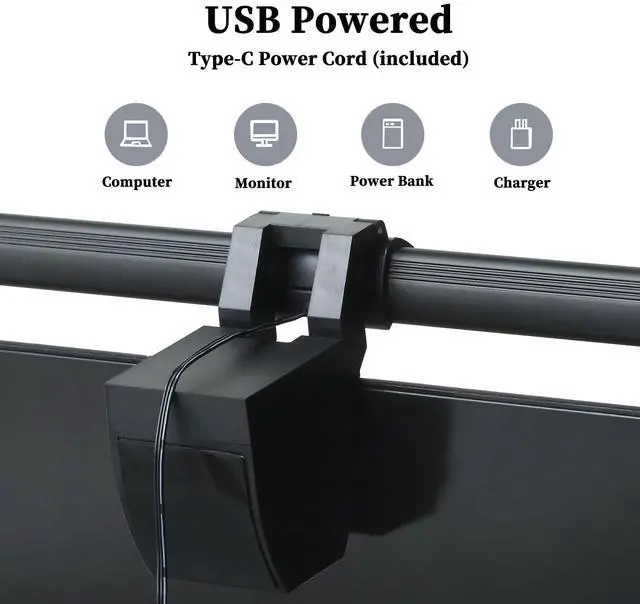 Alt view image 5 of 7 - Computer Monitor Light Bar, LED Screen Light Bar for Workspace, Dimmable Monitor Lamp, Button Control Monitor Lamp for Desk/Office/Home/Game, for Eye Caring