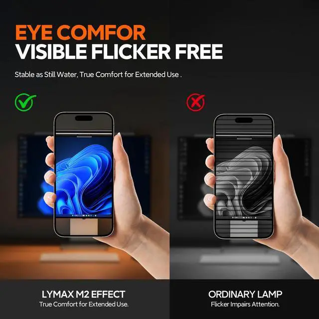 Alt view image 4 of 7 - Monitor Light Bar, Eye-Care USB Computer Lamp Dimmable Screen Light Bar, Fit for All Monitor with Wireless Controller, Backlight, No Screen Glare, Space Saving for Home Office Gaming Desk Light