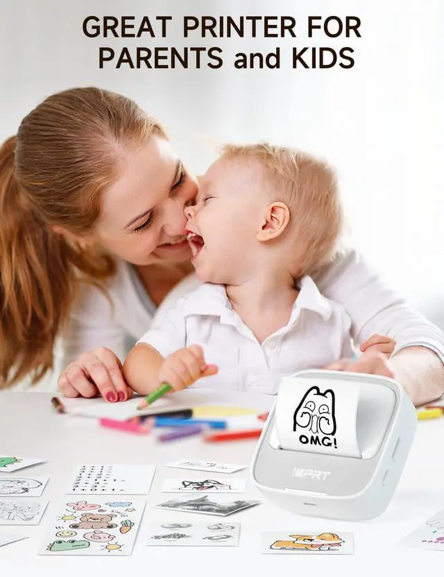 Alt view image 5 of 7 - Portable Sticker Maker Machine with 1 Roll Sticker Paper, Mini Printer Efficiently and Quickly, Thermal Printer for Study Notes, Pictures, DIY, Label, Free App with Multiple Templates, Grey