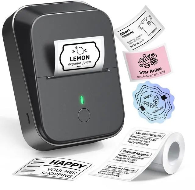 Main image of PM260 Label Maker Machine with Tape, 2 Inch Label Tape Maker Bluetooth Label Printer, Inkless Portable Label Maker for Home, Kitchen, School, Office Organization, Black