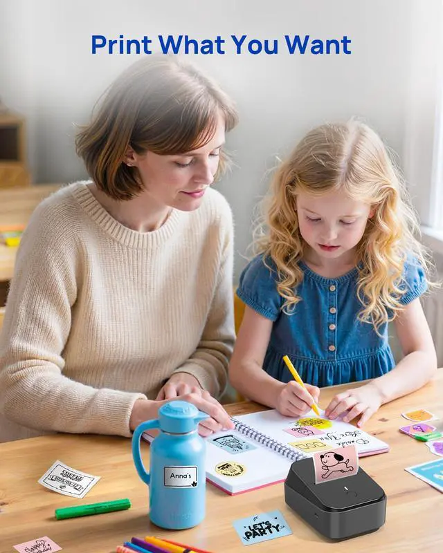 Alt view image 7 of 7 - PM260 Label Maker Machine with Tape, 2 Inch Label Tape Maker Bluetooth Label Printer, Inkless Portable Label Maker for Home, Kitchen, School, Office Organization, Black