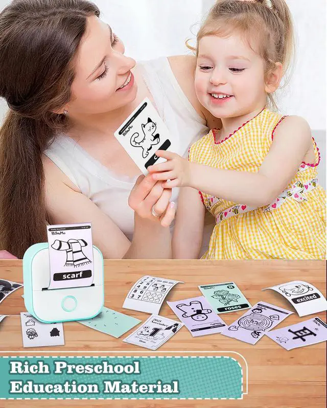 Alt view image 5 of 7 - Sticker Printer - T02 Mini Printer Print Pods Portable Thermal Inkless Sticker Maker Machine Bluetooth Pocket Impresora Portátil Instant Print for Notes, Anatomical Diagrams, Journal,DIY,Gift