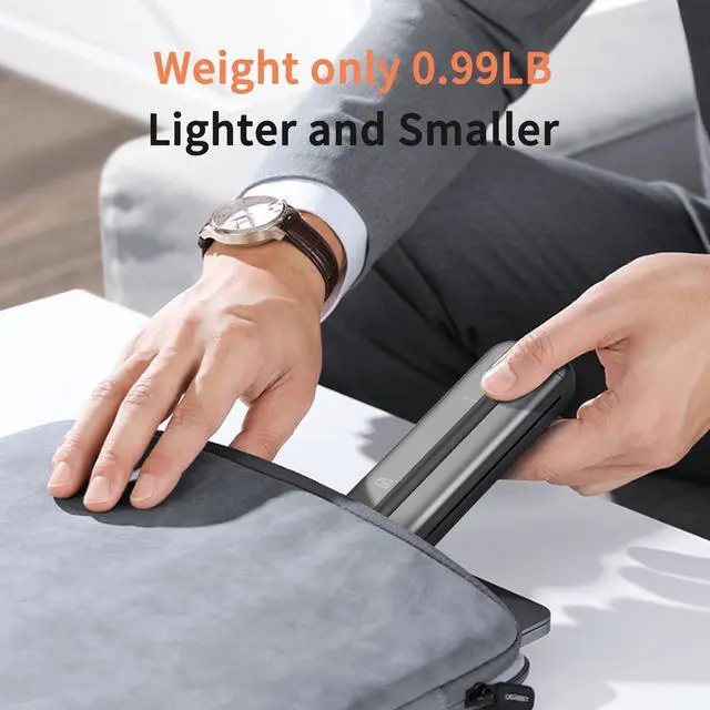 Alt view image 4 of 7 - Portable Printer, Bluetooth Inkless Thermal Printer Wireless for Travel, Compatible with Android iOS Phone & Laptop, Supports 8.5" X 11" US Letter for Office, Home, Car, Gray