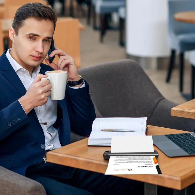 Alt view image 7 of 7 - Portable Printer, Bluetooth Inkless Thermal Printer Wireless for Travel, Compatible with Android iOS Phone & Laptop, Supports 8.5" X 11" US Letter for Office, Home, Car, Gray