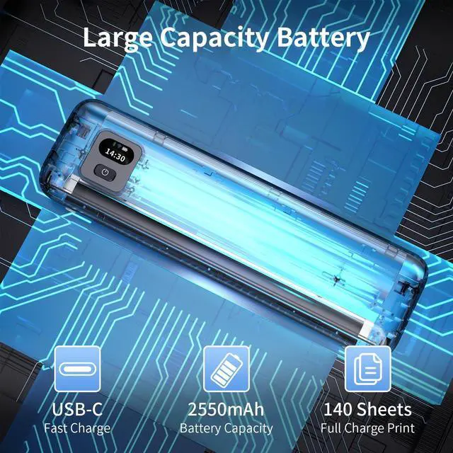 Alt view image 6 of 7 - Portable Printers Wireless for Travel, Bluetooth Thermal Inkless Printer for School/Office/Home Use, Support 8.5x11 US Letter&A4 Thermal Paper, Compatible with Android,iOS & Laptop (F82-Black)