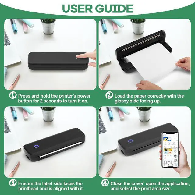 Alt view image 7 of 7 - 5 Rolls Thermal Printer Paper 8.5"x11" US Letter Size, BPA free Quick-Dry Thermal Paper,Thermal Printing Paper Rolls Compatible Most Portable Printers(About 130 Sheets)