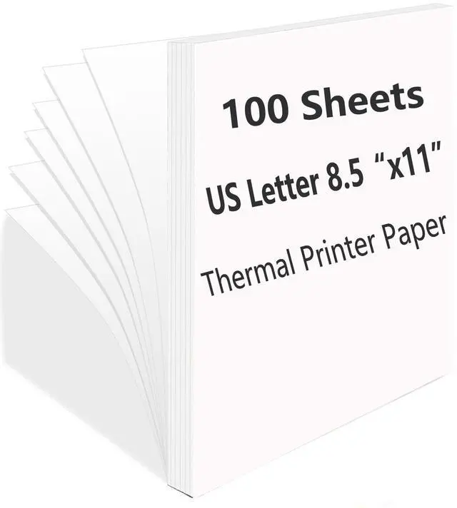 Main image of 100 Sheets Thermal Printer Paper, 8.5''×11'' US Letter Size, Advanced Printing Paper, Thermal Paper Compatible with Brother Letter Portable Printer, Printer Paper for M08F-Letter, M832, M834, MT800