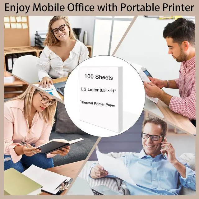 Alt view image 7 of 7 - 100 Sheets Thermal Printer Paper, 8.5''×11'' US Letter Size, Advanced Printing Paper, Thermal Paper Compatible with Brother Letter Portable Printer, Printer Paper for M08F-Letter, M832, M834, MT800