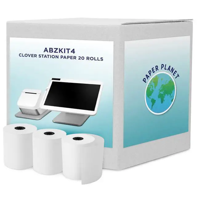 Main image of Thermal Receipt Printer Paper for Clover Station | 20 Rolls | Compatible with C500 C501 C503 C100 P100 P500 P550 Duo Solo