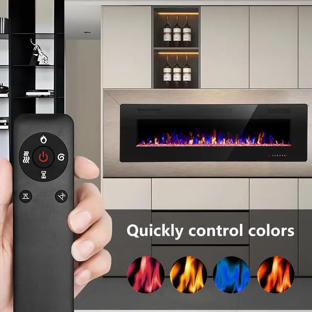 Alt view image 3 of 7 - Replacement Remote for Electric Fireplace,Compatible with Eueiriup&BOSSIN Recessed and Wall Mounted Fire Places Electric Fireplace.