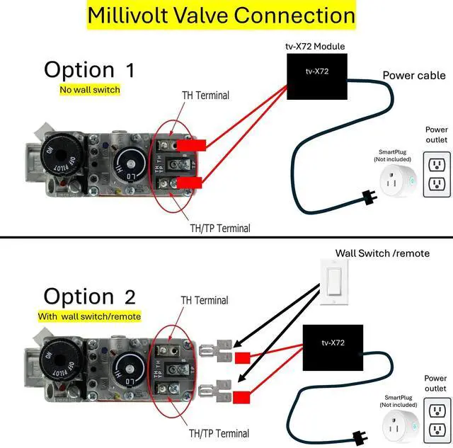 Alt view image 2 of 3 - tv-X72 Voice Assisted Fireplace Control kit on/Off Compatible with Most IPI Electronic Control Modules and Millivolt Valves. Smartplug is Required (NOT Included)