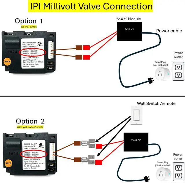 Alt view image 3 of 3 - tv-X72 Voice Assisted Fireplace Control kit on/Off Compatible with Most IPI Electronic Control Modules and Millivolt Valves. Smartplug is Required (NOT Included)