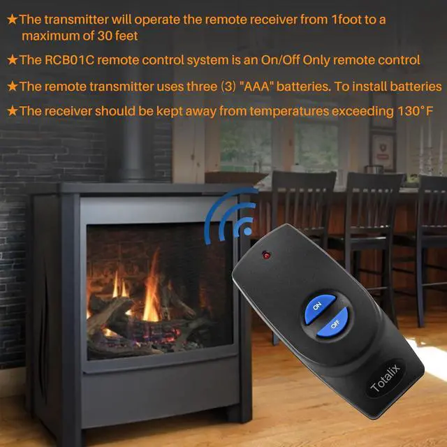 Alt view image 2 of 7 - Gas Fireplace Remote Control Kit for Millivolt Valve, On/Off Fireplace Remote Control for skytech, Ambient, Majestic Fireplace and More, 5 Year Warranty