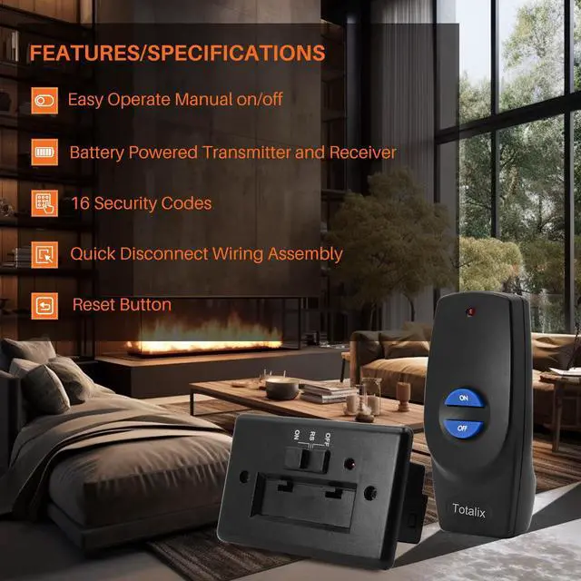 Alt view image 4 of 7 - Gas Fireplace Remote Control Kit for Millivolt Valve, On/Off Fireplace Remote Control for skytech, Ambient, Majestic Fireplace and More, 5 Year Warranty